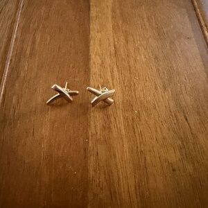 Silver X-Shaped Earrings